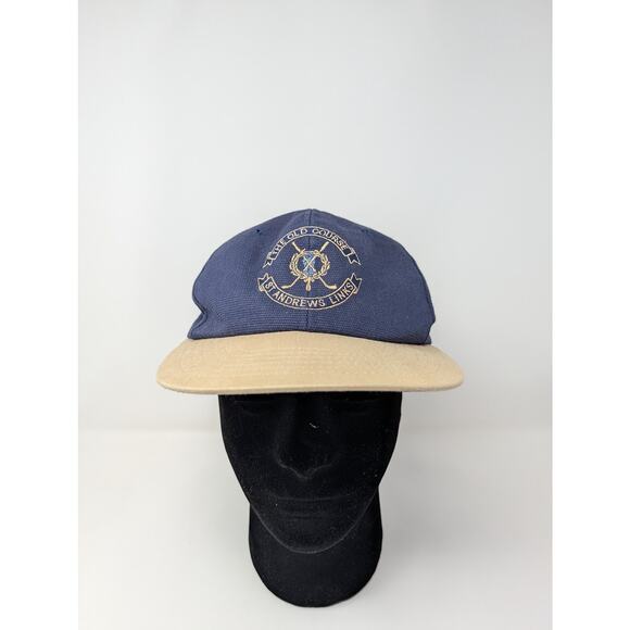 The Old Course St Andrews Links Blue Yellow Hat Links Collection Adjustable VTG - Picture 2 of 7